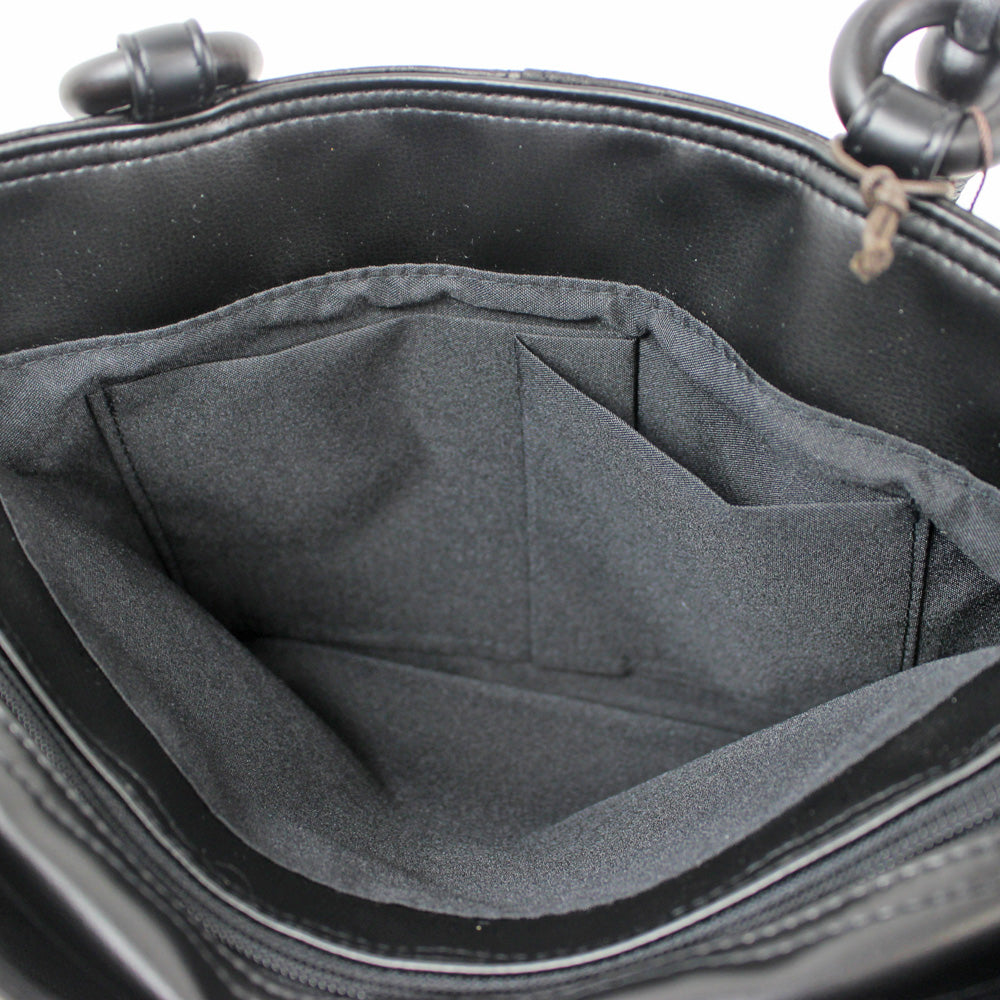 日本製 花柄牛革型押しハンドバッグ  A326