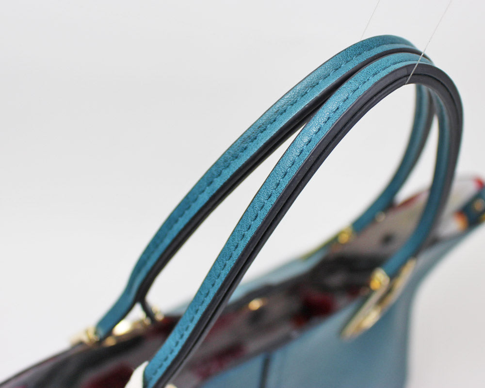 馬蹄金具トートバッグ(M) (インサイド:花柄 )ショルダー紐 ポーチ付き K107