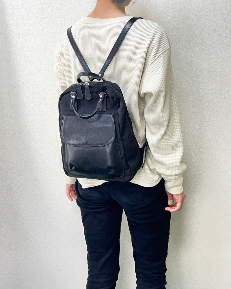 日本製 本革 ナイロン×牛革 リュックサック A411