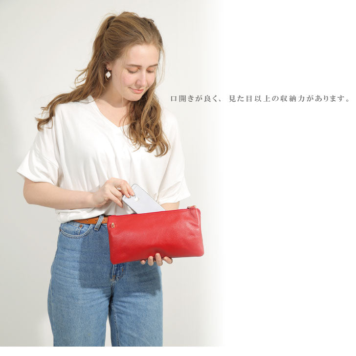 本革付属2WAYお財布ポシェット(クラッチ&ショルダーバッグ)B010