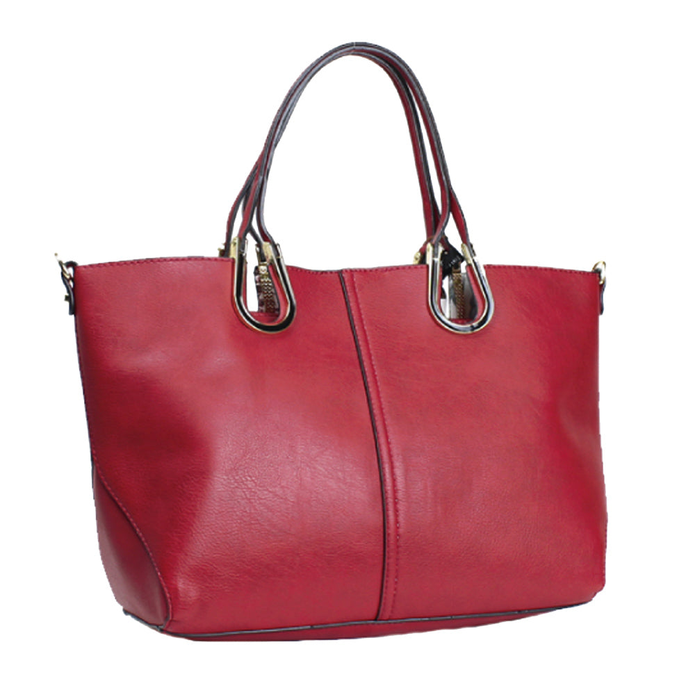 馬蹄金具トートバッグ(M) (インサイド:花柄 )ショルダー紐 ポーチ付き K107