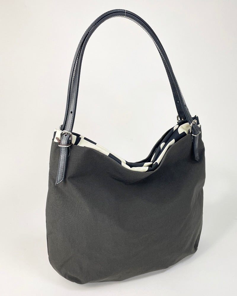 《PORTE PORTA》【日本製】本革ハンドルナイロンバッグ(M) 0336