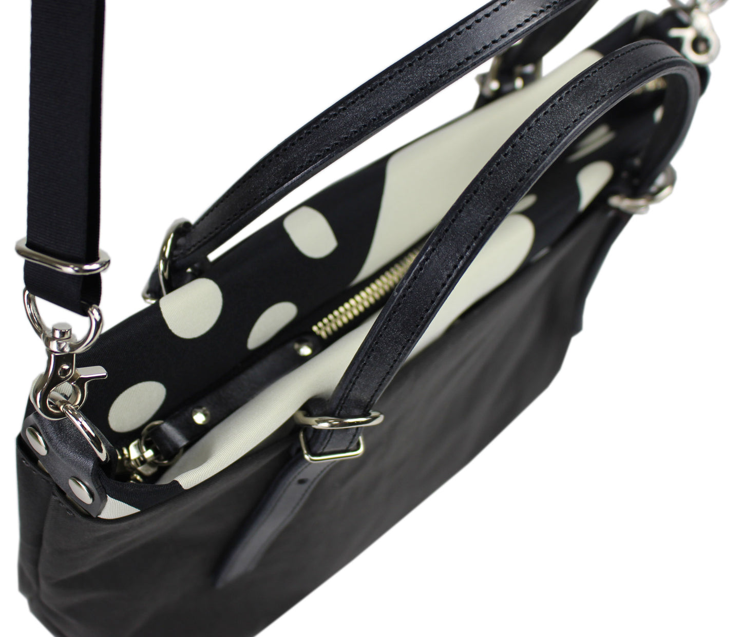 《PORTE PORTA》【日本製】本革付属 ナイロン２WAYバッグ 0364