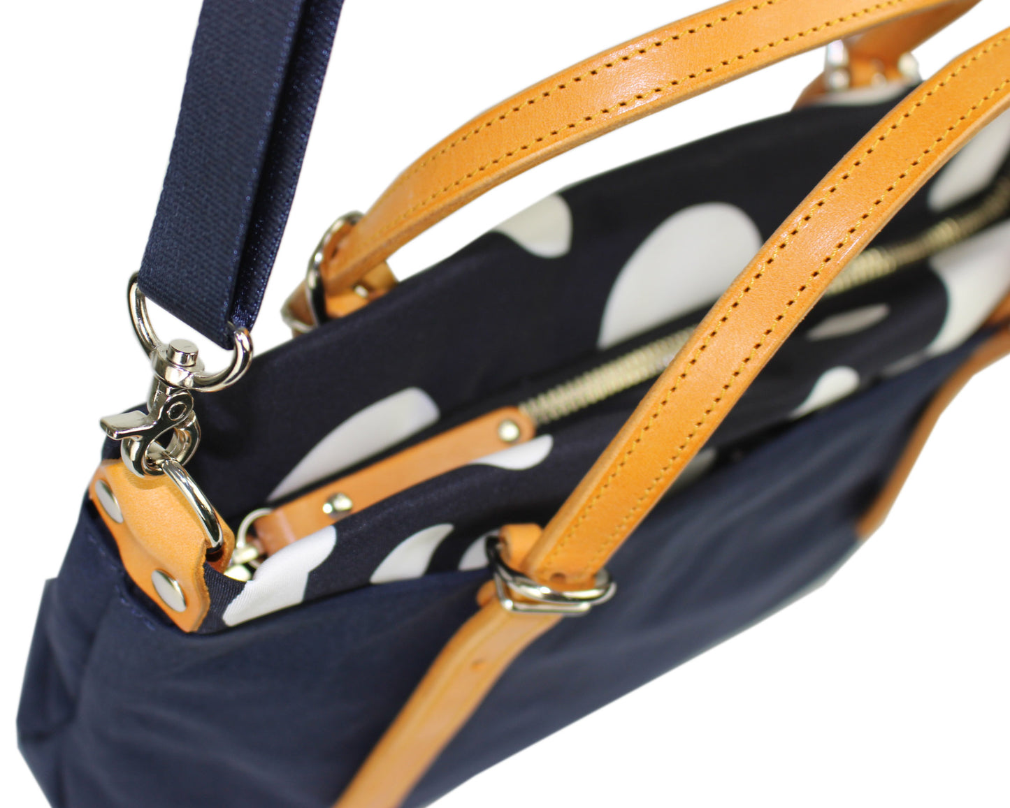 《PORTE PORTA》【日本製】本革付属 ナイロン２WAYバッグ 0364