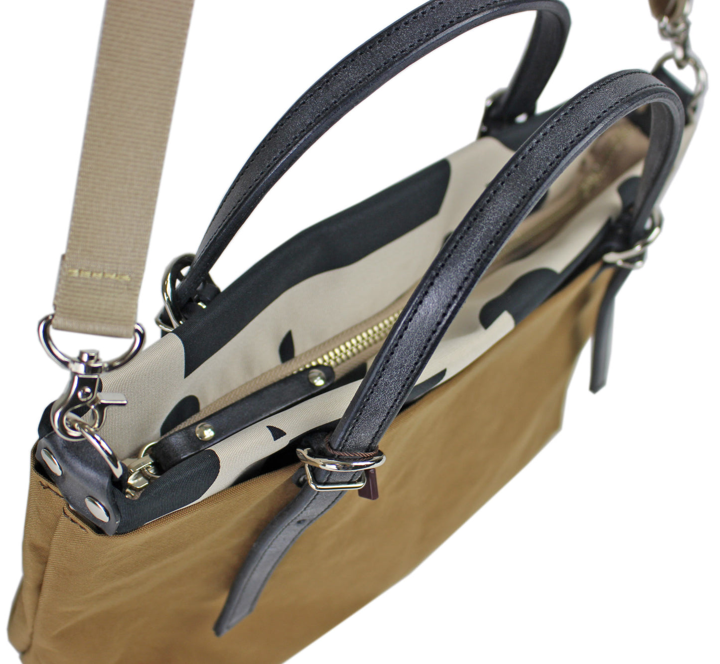 《PORTE PORTA》【日本製】本革付属 ナイロン２WAYバッグ 0364