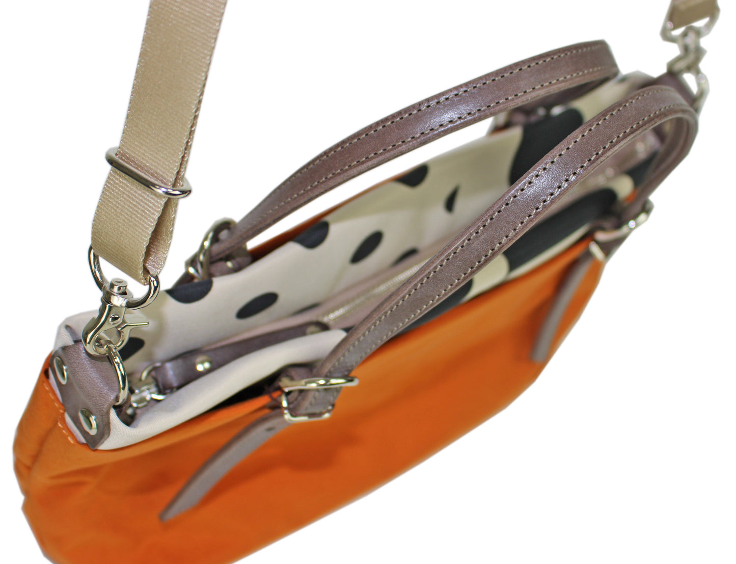 《PORTE PORTA》【日本製】本革付属 ナイロン２WAYバッグ 0364