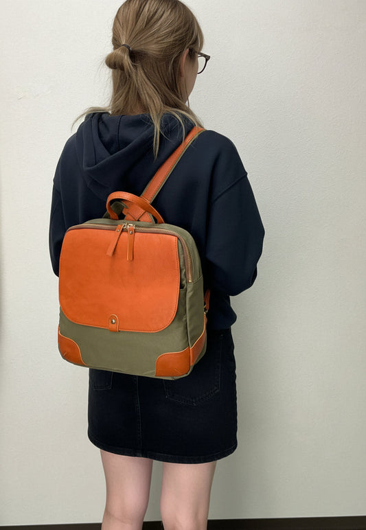 【日本製】ナイロン×牛革 リュック 2952